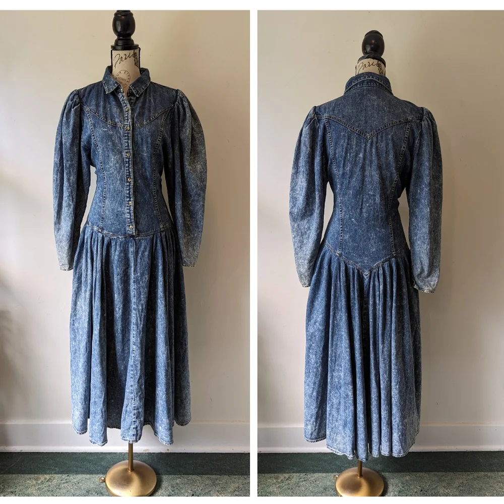 Vintage Denim Dress - 80's /90's - Picture 5 of 8